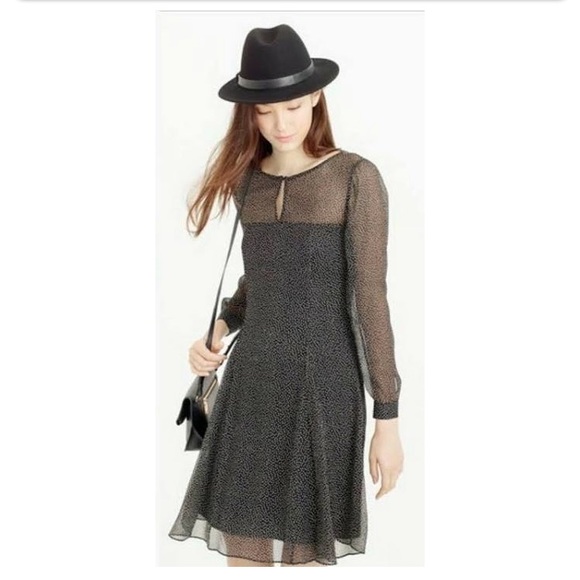 J Crew Poka dot Long Sleeve Dress - Picture 1 of 5